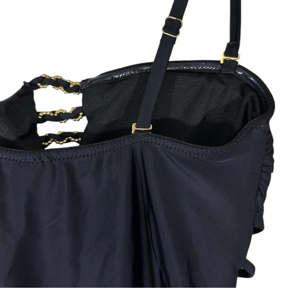 🌸Cyn & Luca Black Strapless One Piece Swimsuit- Size M